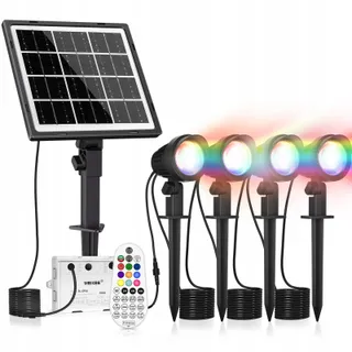 MEIKEE Solar Tuinspots RGB Afstandsbediening 4 Stuks IP66