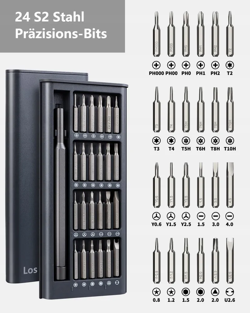 LOSGATOS Mini Precisieschroevendraaierset 24 Bits S2 — foto 5