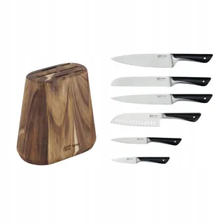 JAMIE OLIVER BY TEFAL Messenset 7-delig Houten Blok Zwart