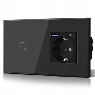 BSEED Touchschakelaar 1-weg USB C 20W Zwart