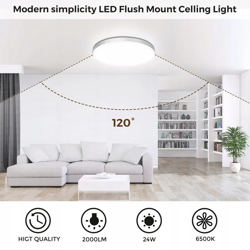 OUILA LED Plafondlamp 24W 6500K IP44 Badkamer Keuken Slaapkamer — foto 2