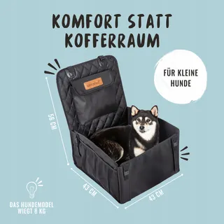 RUDELKONIG Waterafstotend Hondenzitje Achterbank Auto Zwart — miniatuur 3