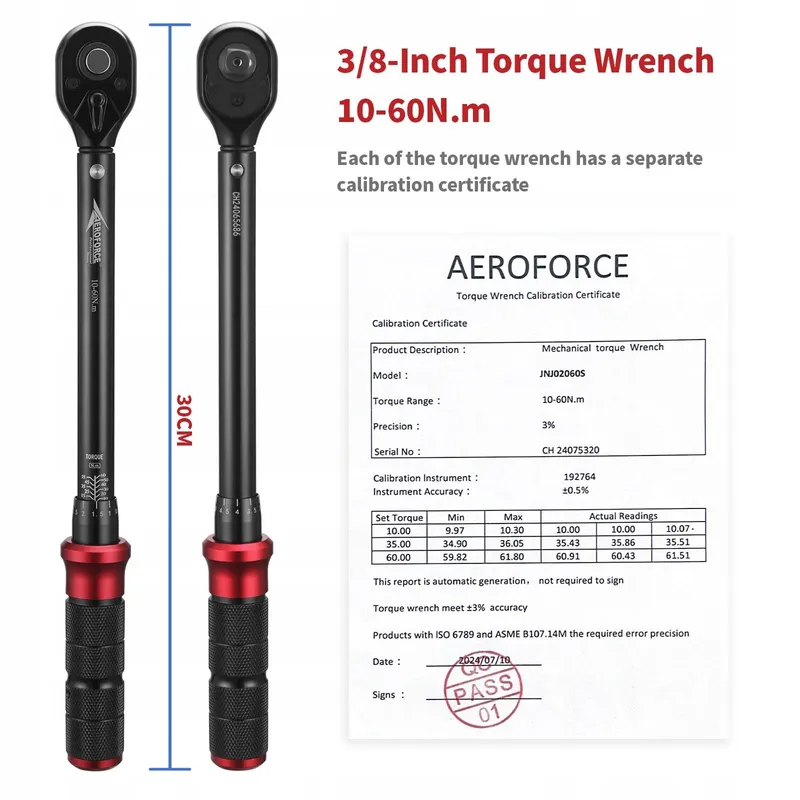 AEROFORCE Momentsleutel 3/8" 10-60Nm Dubbele Richting 3% — foto 2