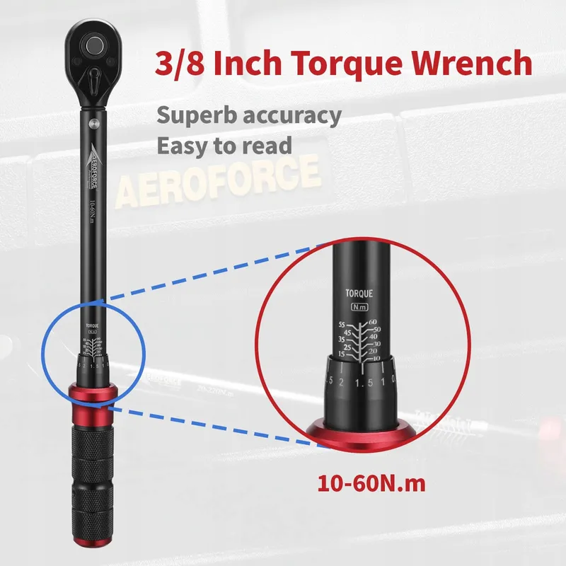AEROFORCE Momentsleutel 3/8" 10-60Nm Dubbele Richting 3% — foto 4