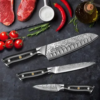 HOME SAFETY Damastmessenset 3-delig 67 Lagen G10 Handvat — miniatuur 8