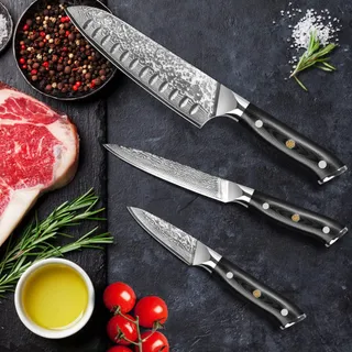HOME SAFETY Damastmessenset 3-delig 67 Lagen G10 Handvat — miniatuur 7