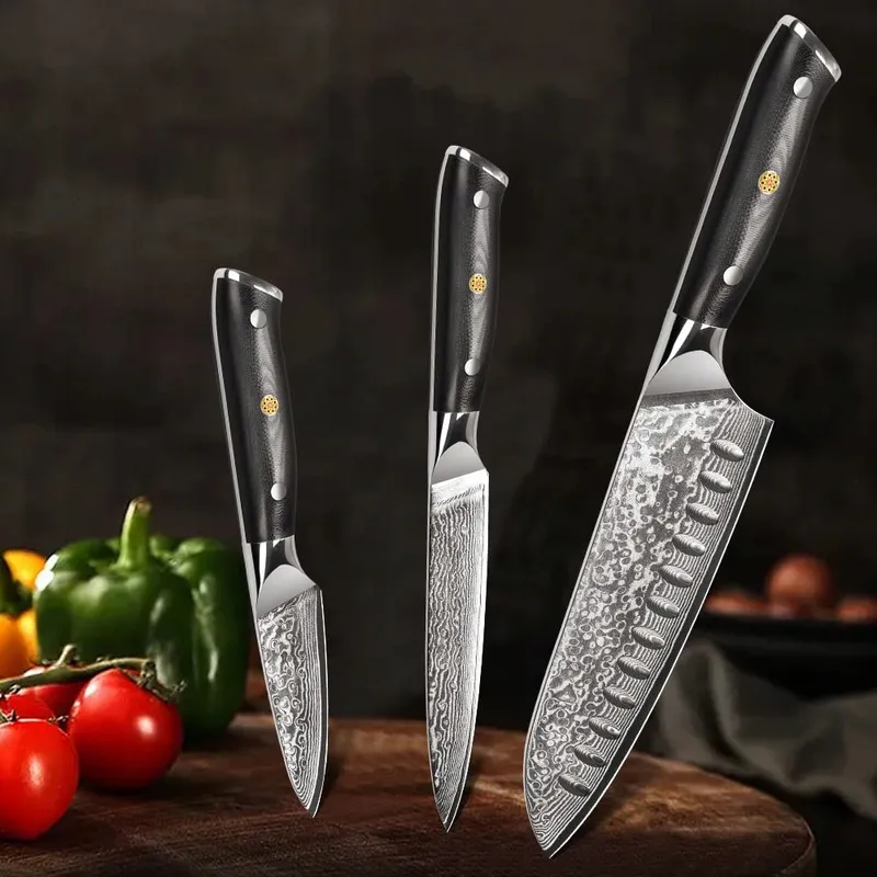 HOME SAFETY Damastmessenset 3-delig 67 Lagen G10 Handvat — foto 6