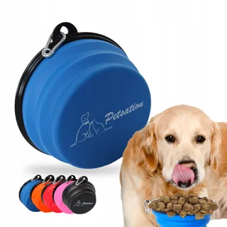 PETSATION Opvouwbare Hondenbak 350ml voor Onderweg Blauw