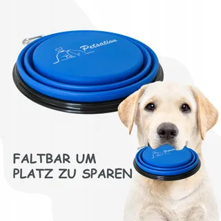 PETSATION Opvouwbare Hondenbak 350ml voor Onderweg Blauw — miniatuur 3