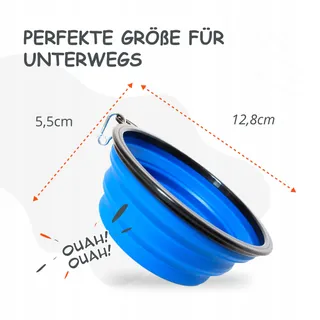 PETSATION Opvouwbare Hondenbak 350ml voor Onderweg Blauw — miniatuur 5