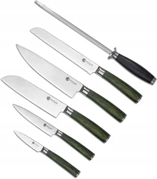 HEXCLAD Messenset 6-delig Japans Damascus Roestvrij Staal