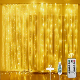 VICLOON LED Lichtgordijn 3M 300LED IP65 Waterdicht Afstandsbediening — miniatuur 2