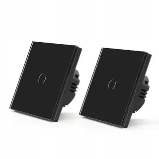 BSEED Touch Schakelaar 1-Kanaals 2 Stuks Zwart Glas 500W