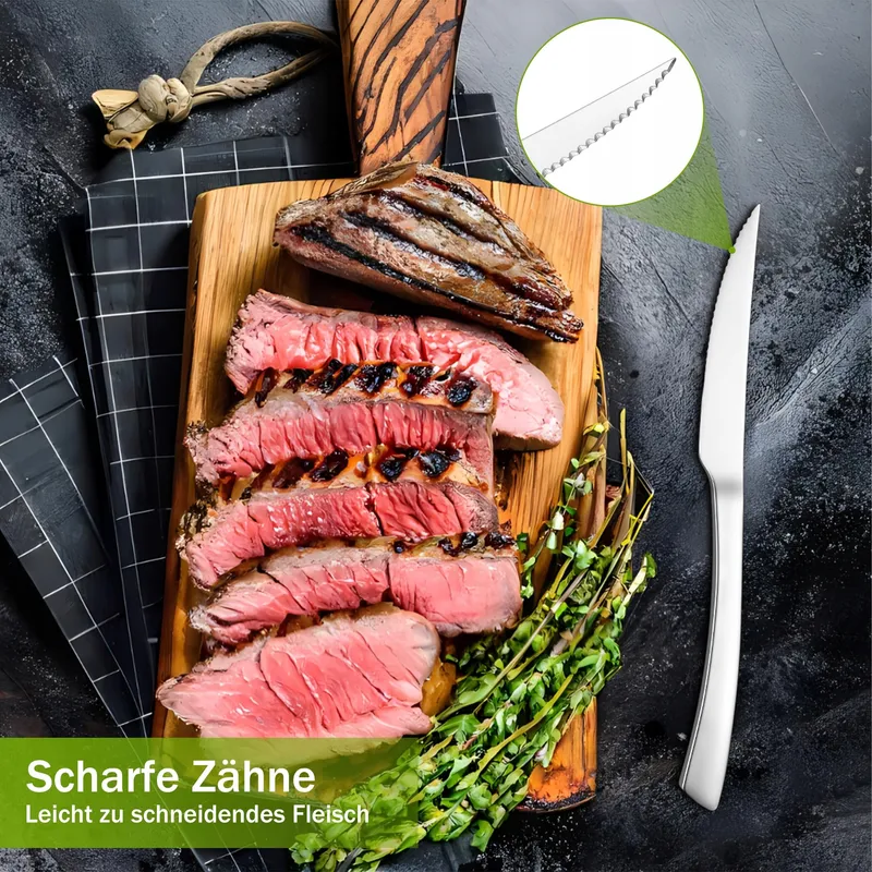 JOYFAIR Steakmessenset 8-delig Rvs 23cm Gepolijst — foto 3