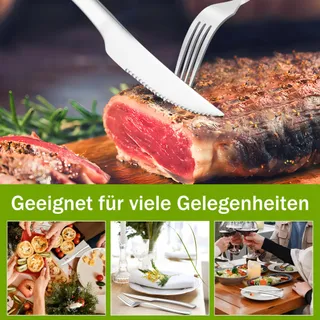 JOYFAIR Steakmessenset 8-delig Rvs 23cm Gepolijst — miniatuur 6