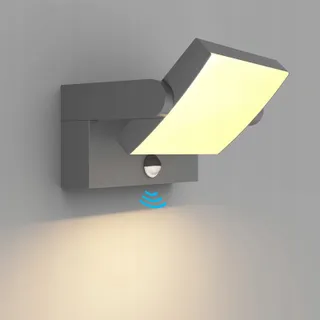 KLIGHTEN 24W LED Buitenlamp Bewegingssensor IP65 Donkergrijs