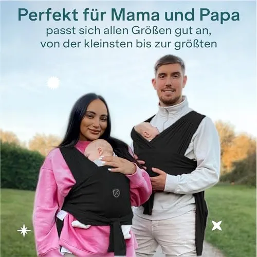 KOALA BABYCARE Draagdoek Baby Zacht tot 9kg Zwart — foto 6
