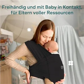 KOALA BABYCARE Draagdoek Baby Zacht tot 9kg Zwart — miniatuur 8