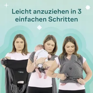 KOALA BABYCARE Draagdoek Baby Zacht tot 9kg Zwart — miniatuur 3
