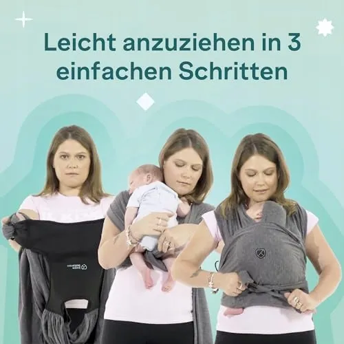 KOALA BABYCARE Draagdoek Baby Zacht tot 9kg Zwart — foto 3