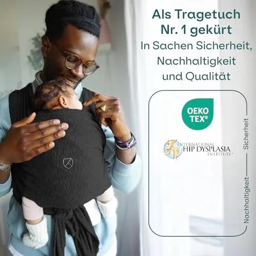 KOALA BABYCARE Draagdoek Baby Zacht tot 9kg Zwart — foto 2