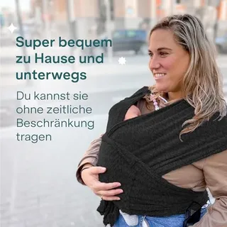 KOALA BABYCARE Draagdoek Baby Zacht tot 9kg Zwart — miniatuur 9