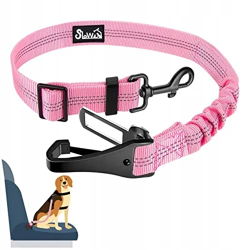 EYEIN Hondenveiligheidsgordel 3-in-1 Elastisch Nylon 90cm Roze — foto 1