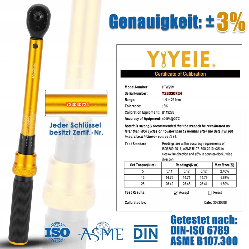 YIYEIE Momentsleutelset Fiets Motor 1-25Nm 72 Tanden — foto 4