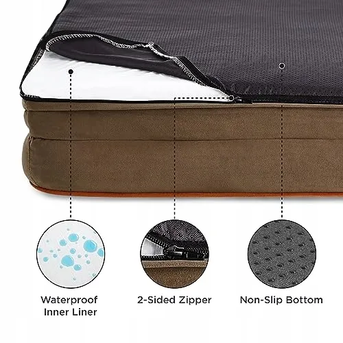 BEDSURE Orthopedisch Hondenbed 134x106cm Wasbaar Antislip Bruin — foto 3