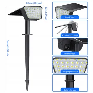 FIFLYING Solarlampen LED IP67 Tuin 7000K Koud Wit — miniatuur 5