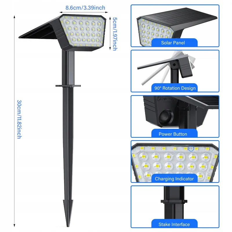 FIFLYING Solarlampen LED IP67 Tuin 7000K Koud Wit — foto 5