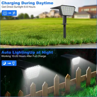 FIFLYING Solarlampen LED IP67 Tuin 7000K Koud Wit — miniatuur 6