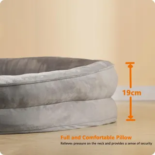HMTOPE Orthopedisch Hondenbed Sofa Groot Afneembaar Lichtgrijs — miniatuur 3