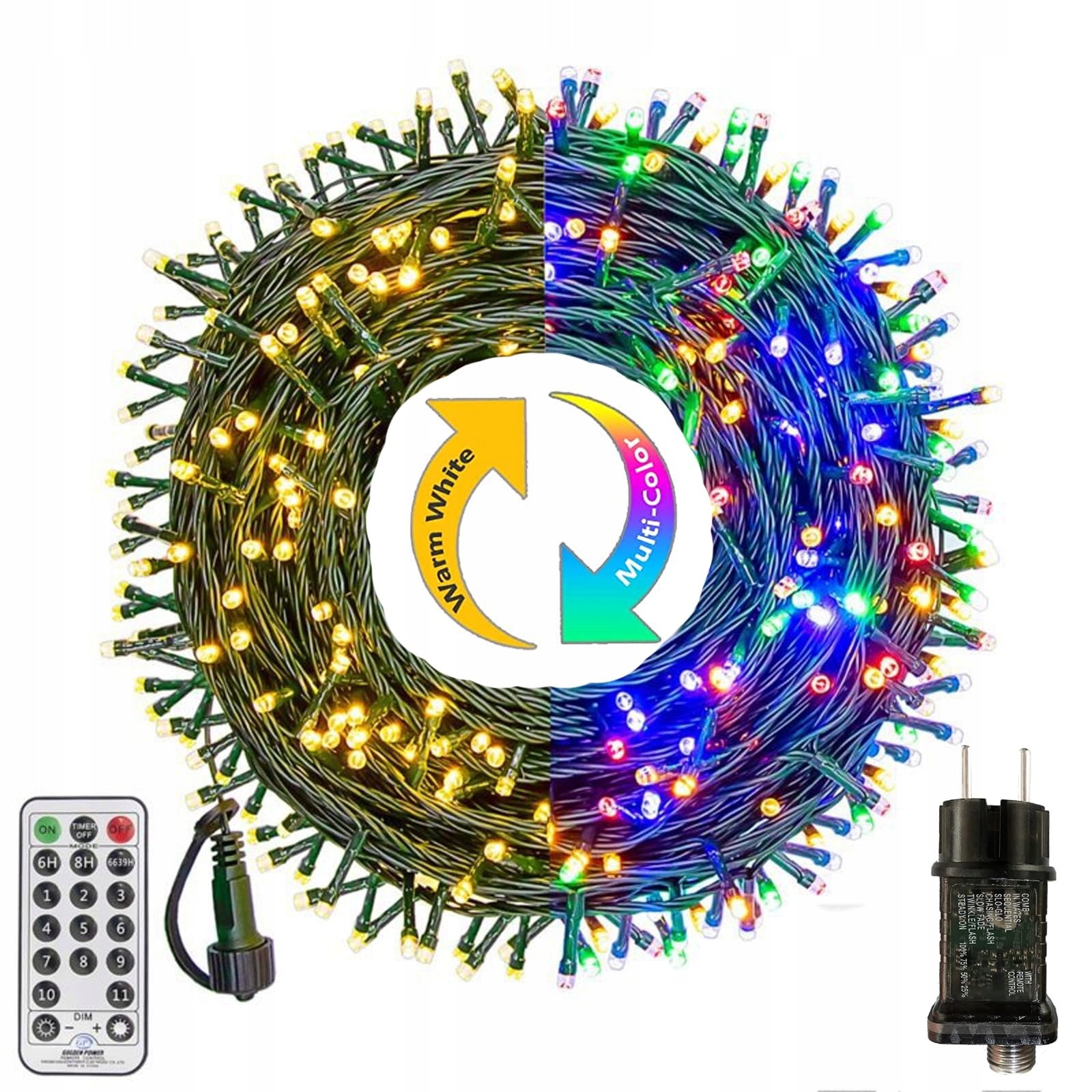 BOWFAR Lichtketting Kerst 10M 100 LED 11 Modi