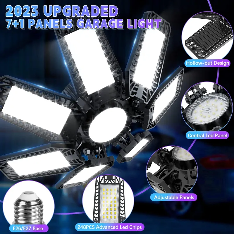 YIQIBRO LED Lamp 200W 20000LM 7000K Garage Werkplaats Kelder — foto 2