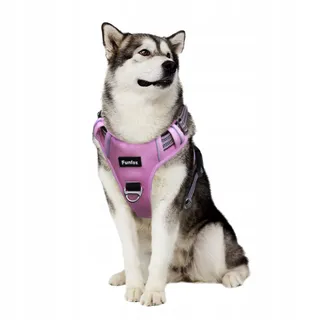 FUNFOX Harnas Grote Honden Verstelbaar Anti-trek Roze L