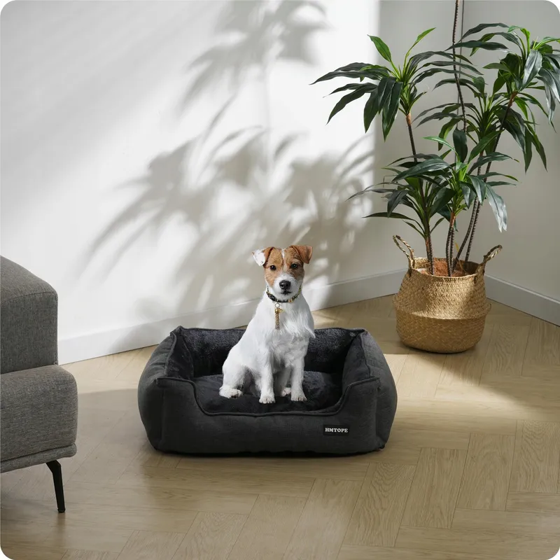 HMTOPE Hondenbed Sofa Kussen Afneembaar Wasbaar Donkergrijs — foto 3