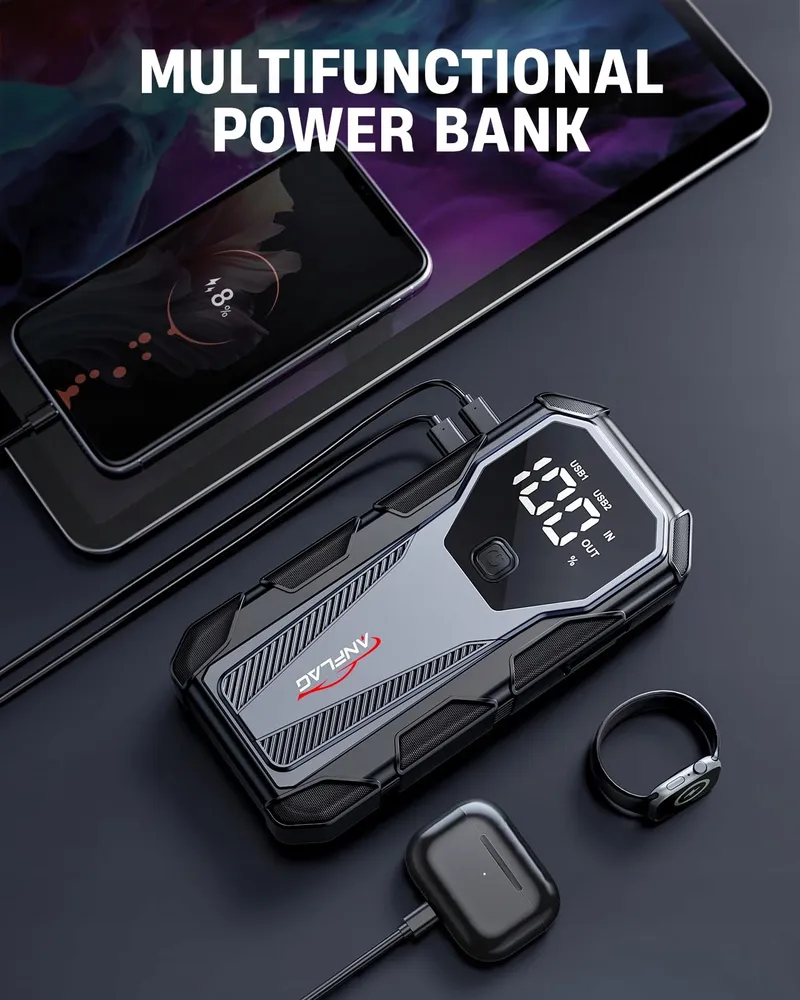 ANFLAG Starthulp Powerbank 5500A Voertuigen 12V LED USB 3.0 — foto 2