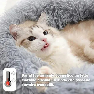 Ronde Poef Hondenmand Kattenmand Pluche S-40cm Lichtgrijs — miniatuur 4