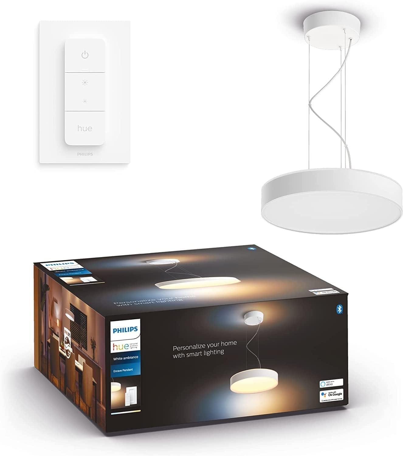 PHILIPS Hue Enrave Hanglamp Wit 4500lm Met Dimmer