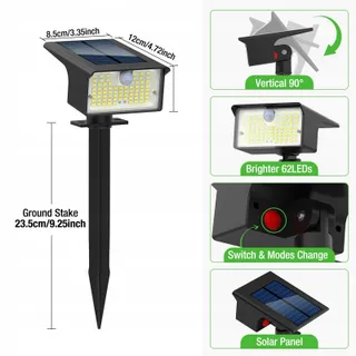 NIPIFY Solarlampen Bewegingsmelder 3 Stuks IP65 Tuin — miniatuur 7