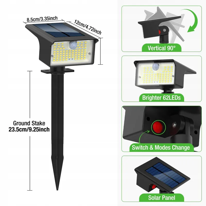 NIPIFY Solarlampen Bewegingsmelder 3 Stuks IP65 Tuin — foto 7