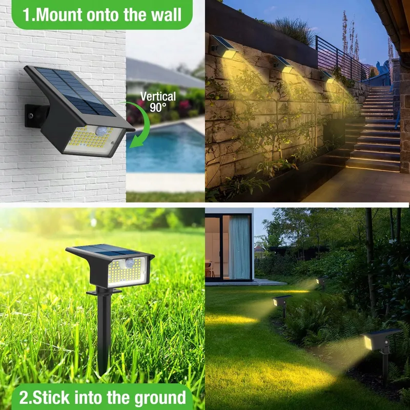 NIPIFY Solarlampen Bewegingsmelder 3 Stuks IP65 Tuin — foto 3