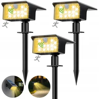 NIPIFY Solarlampen Bewegingsmelder 3 Stuks IP65 Tuin — miniatuur 1