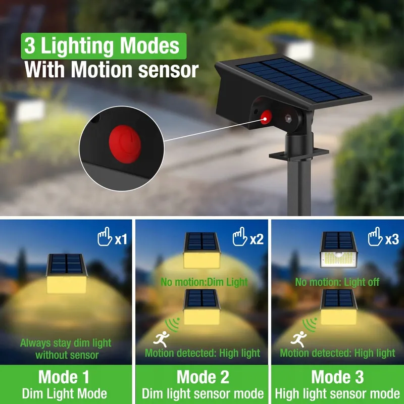 NIPIFY Solarlampen Bewegingsmelder 3 Stuks IP65 Tuin — foto 2