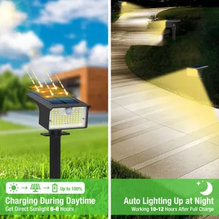 NIPIFY Solarlampen Bewegingsmelder 3 Stuks IP65 Tuin — miniatuur 4