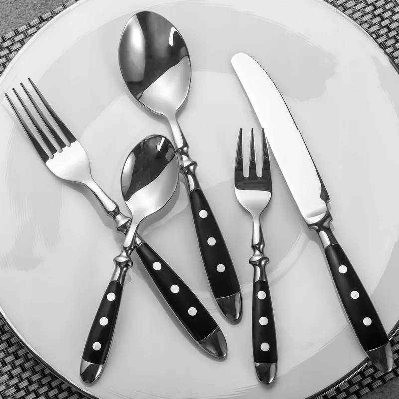 ALATA Bestekset 6 Personen Roestvrij Staal Zwart Rustiek — foto 5