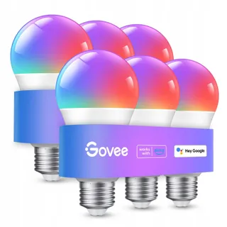 GOVEE Slimme Lamp E27 RGBWW 16 Miljoen Kleuren Alexa Google 6 Stuks