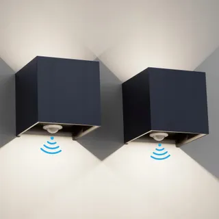 KLIGHTEN 12W Buitenlamp met Bewegingsmelder 2 Stuks IP65 4000K