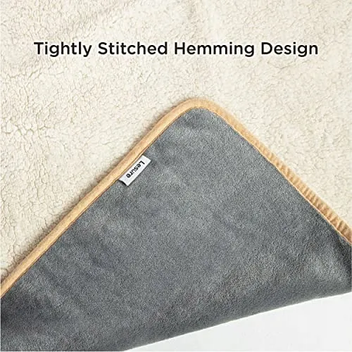 LESURE Waterdichte Hondendeken Groot 100x120cm Fleece Grijs — foto 3